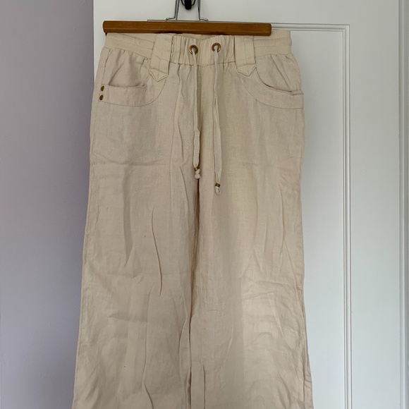 Guess wide/straight leg linen pants - Picture 1 of 9